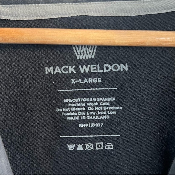 Mack Weldon Mens XL Full Zip Hooded Sweatshirt Hoodie Black Zip Pockets Cotton - Picture 2 of 6